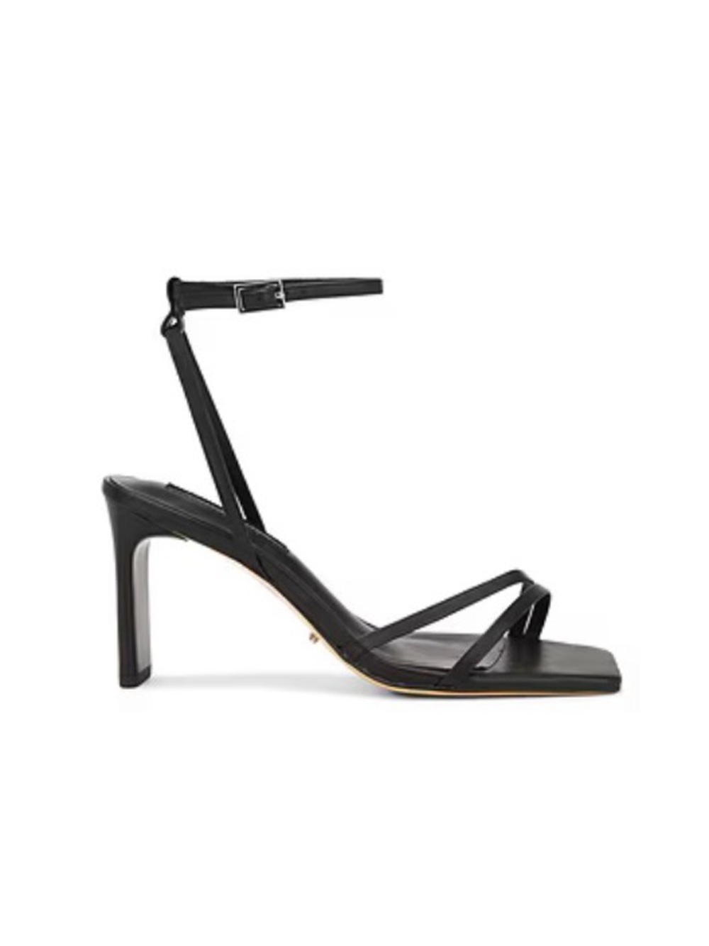 Tony Bianco Corso Black Strappy Square‑Toe Ankle‑Buckle Heels